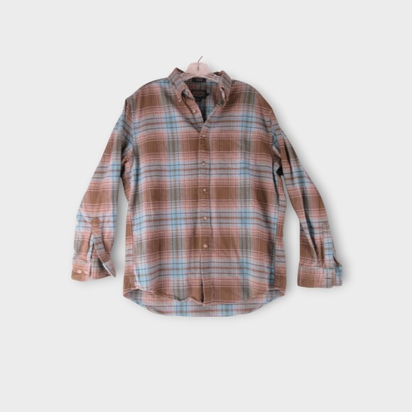 Pendleton Other - Pendleton Brown Blue Plaid Flannel Button‑Down Shirt Size L